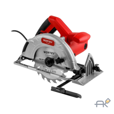 Циркулярная пила WORTEX CS 1655-1 в кор. 1200 Вт. 160 мм. пропил до 55 мм. алюм. подошва (1200 Вт. 160х20 мм 18Т. пропил до 55 мм. алюминиевая подошва)  1333551